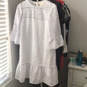 NWT kate spade lace flounce shift dress